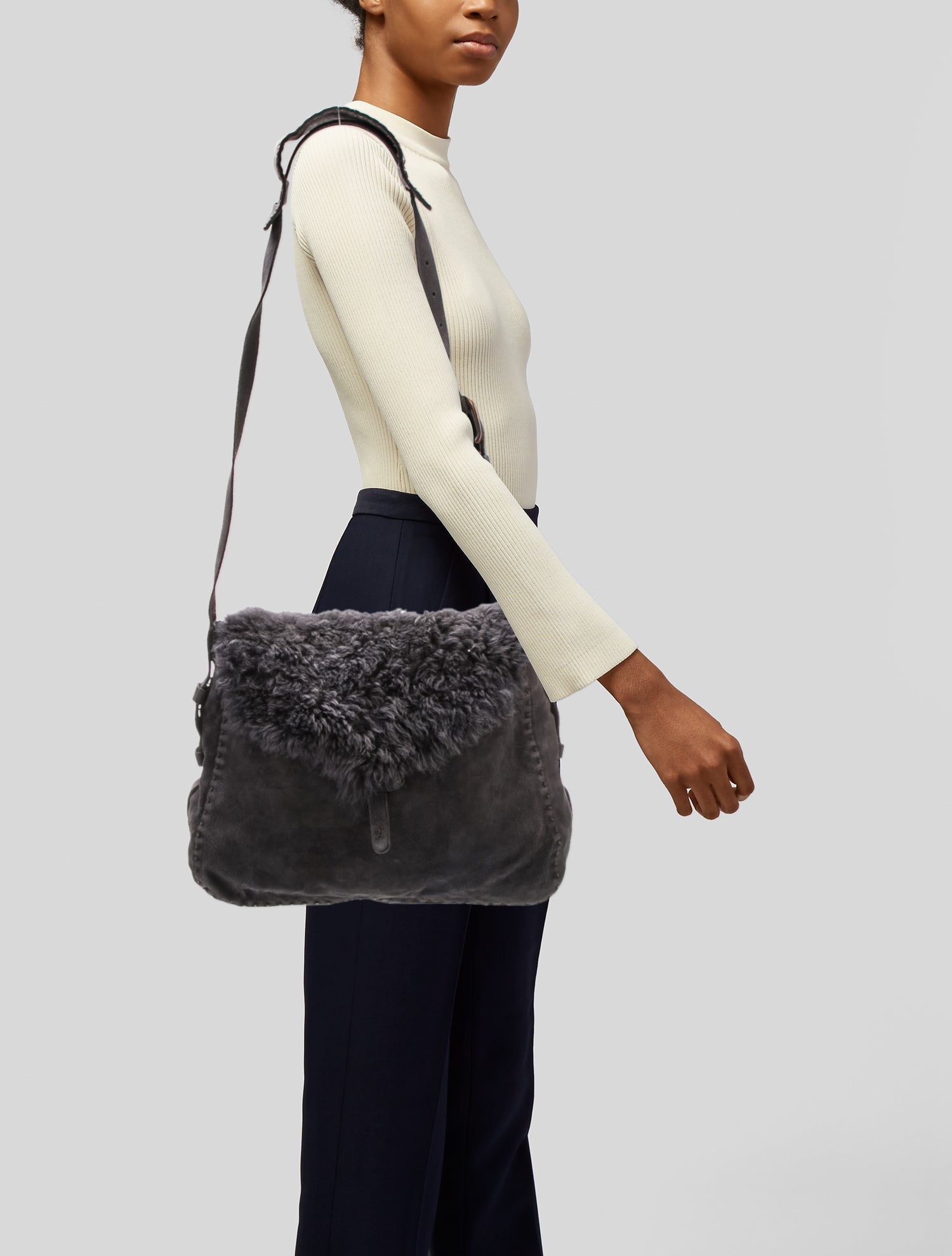 Henri Bendel Leather Messenger Bag